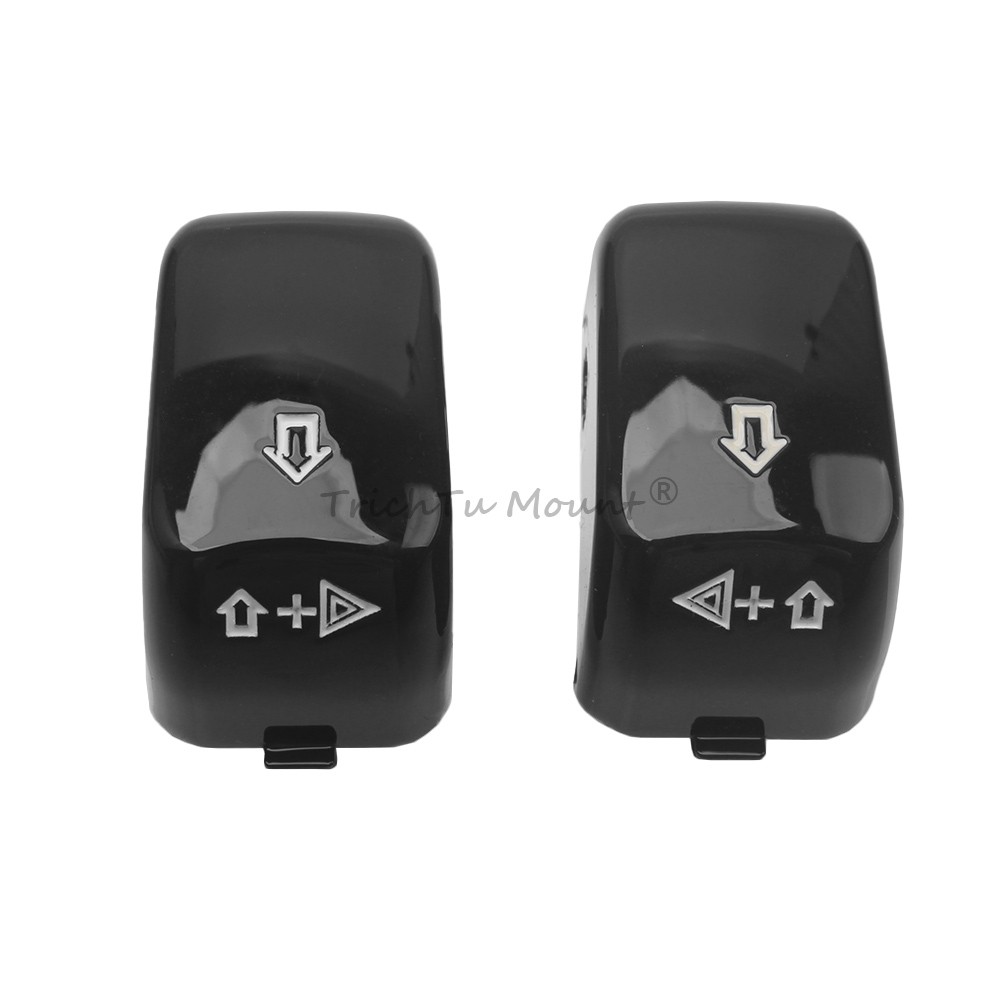 Black 10pcs Hand Control Switch Button Caps For Harley Electra Glide Tri Glide