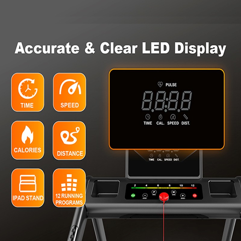 3.5 HP Folding Treadmill 330 lb Space-Saving Foldable Design for Apartments