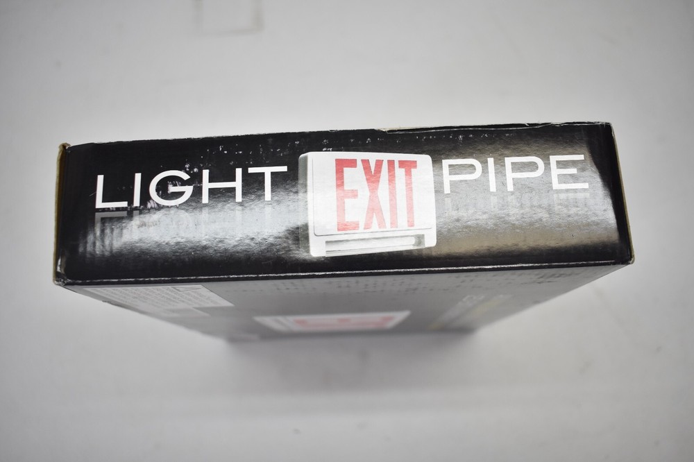 Light Pipe Standard Combination Exit Emergency Lighting LED Sign Red On White