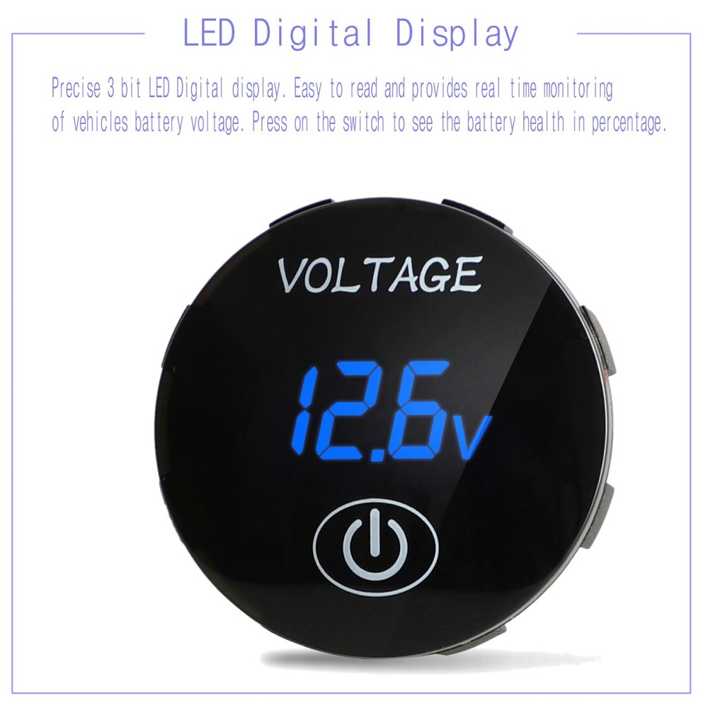 DC 12V-24V LED Panel Digital Voltage Volt Meter Display Voltmeter Motorcycle Car