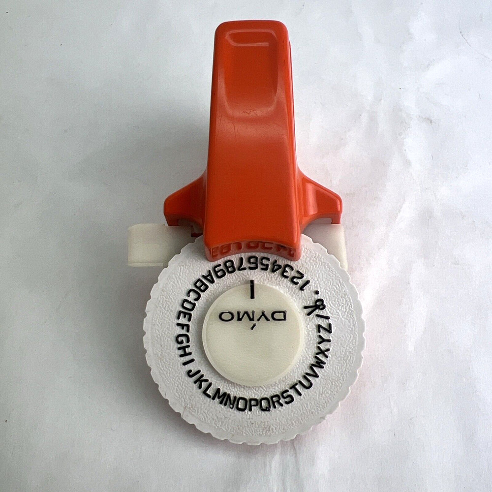 Vintage Dymo Mini Handheld Label Maker USA Orange Untested