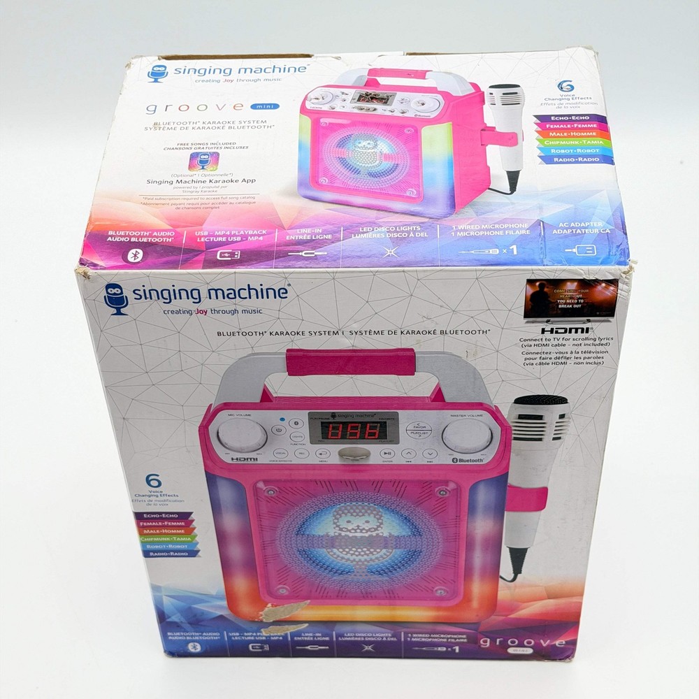 Singing Machine Portable Karaoke Machine with Wired Microphone, Bluetooth, LED L
