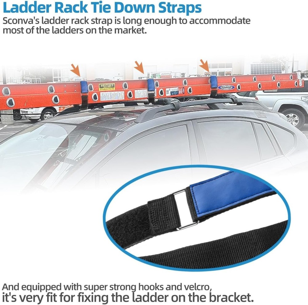 High-Strength Adjustable Ladder Straps, 4-Pack 33''x2'' with Hook & Loop Closure
