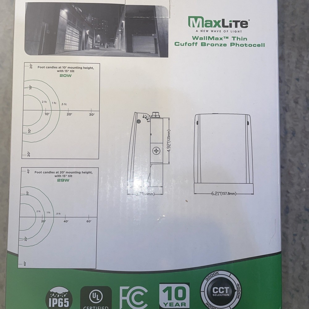 MaxLite WP-ADS20U-CSGPC WallMax Thin Cutoff Bronze Photocell
