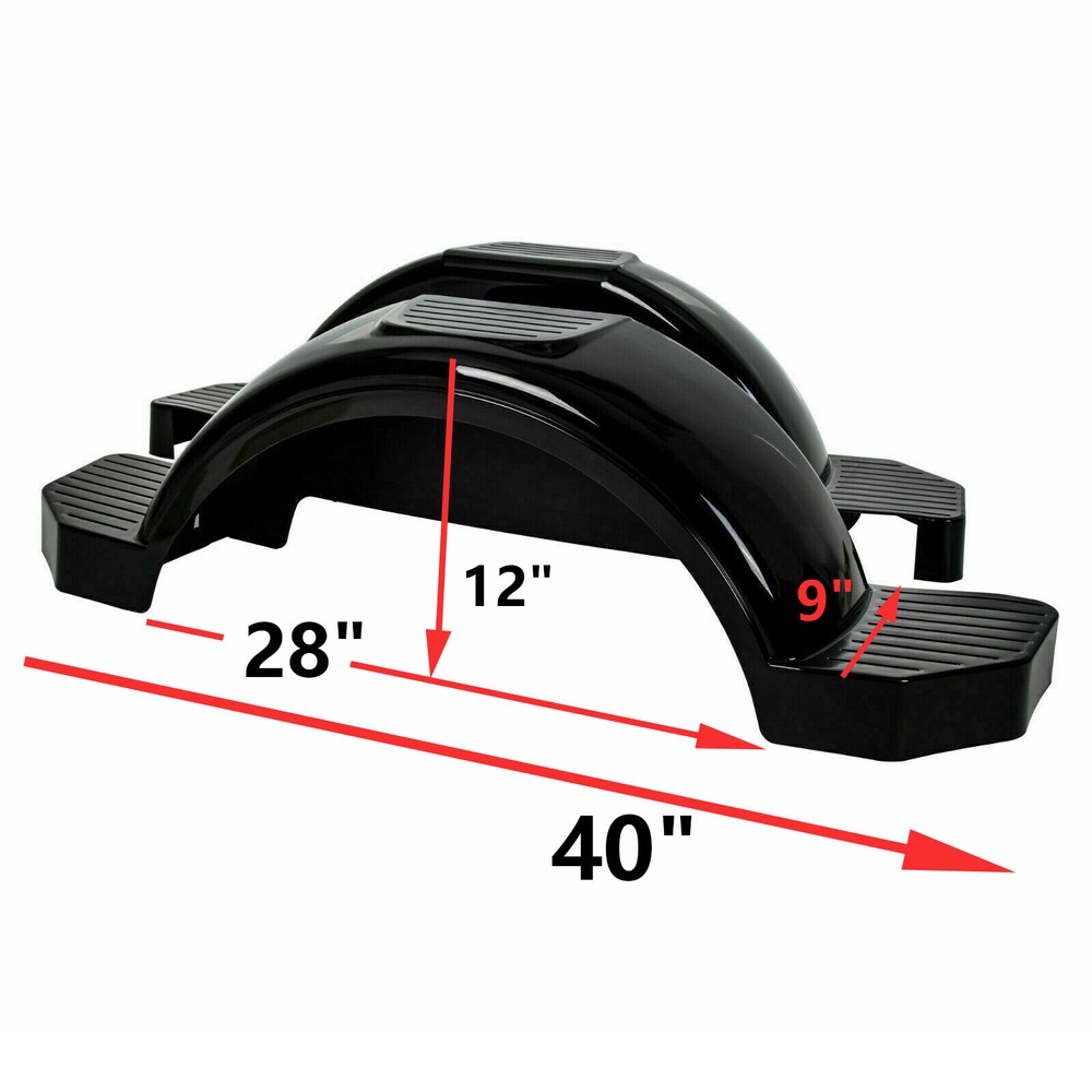 SET OF 2 (TWO) SINGLE AXLE TRAILER FENDERS FOR 13" WHEELS TIRES SKIRT BOAT