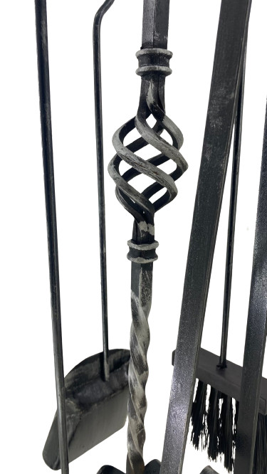 Fireplace Accessory Set Tool Kit Tripod Wrought Iron Fire Stove Pineapple Large