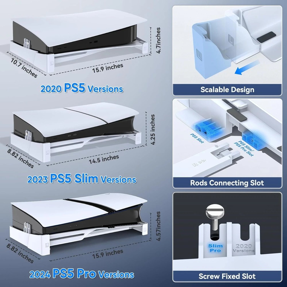 OIVO PS5/Slim/Pro Horizontal Stand for Disc & Digital Console, Stable PS5 Access