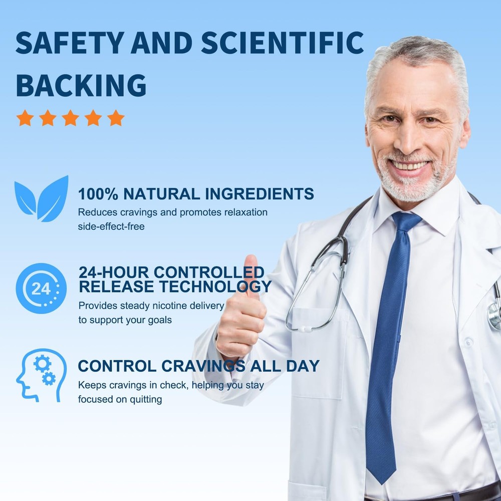Nicotine Patches, 21mg, One-Step Transdermal Patch, Designed for Different Sm...