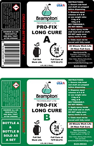 PRO-FIX Long Cure Golf Epoxy - Full Set Work Life - Extra Strength - Golf Ep...