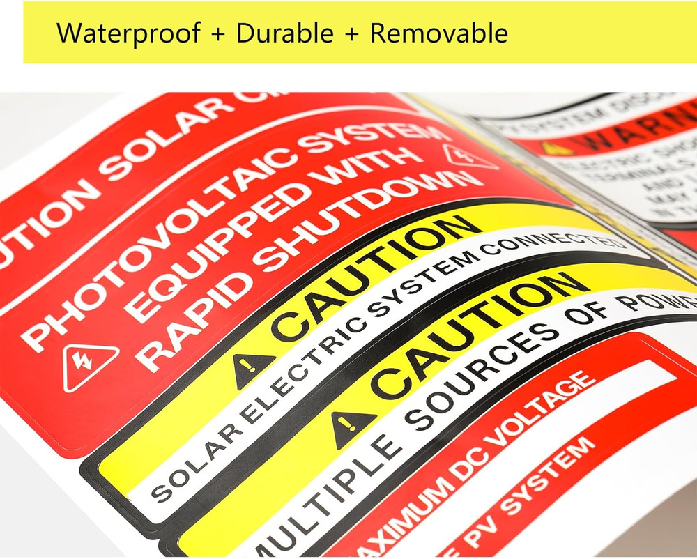 Photovoltaic Solar System Installer Label Kit | 2020 | 2017 Code | Electrical Pa