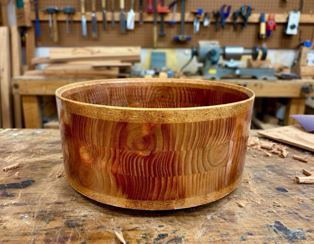 SOLID WOOD 14” X 6” Snare Drum Shell Segmented DIY Free Float Pearl Stave CNC