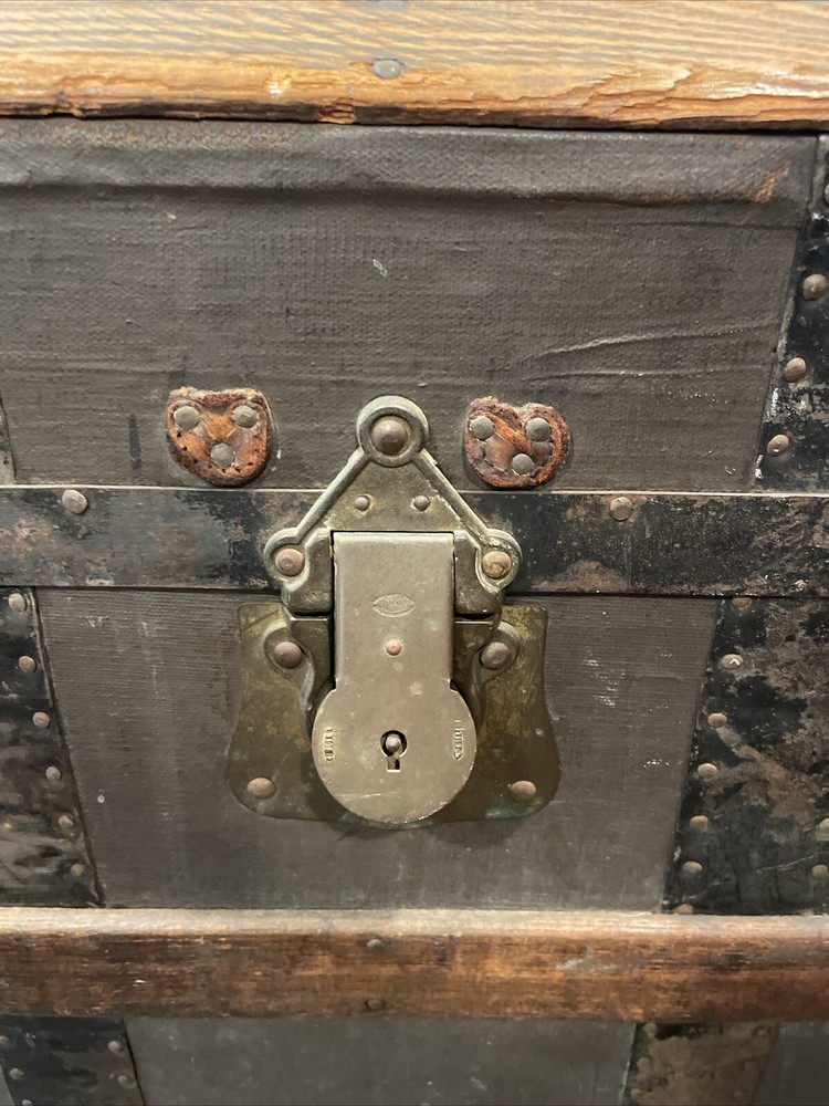 Antique steamer trunk dome top Victorian
