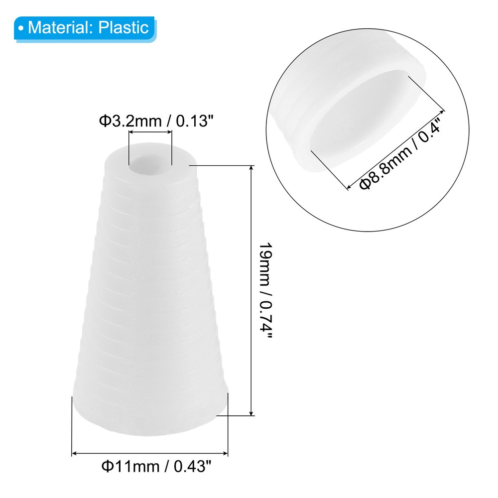 Plastic Window Blind Cord Knobs Drops Pull End, 20Pcs, White