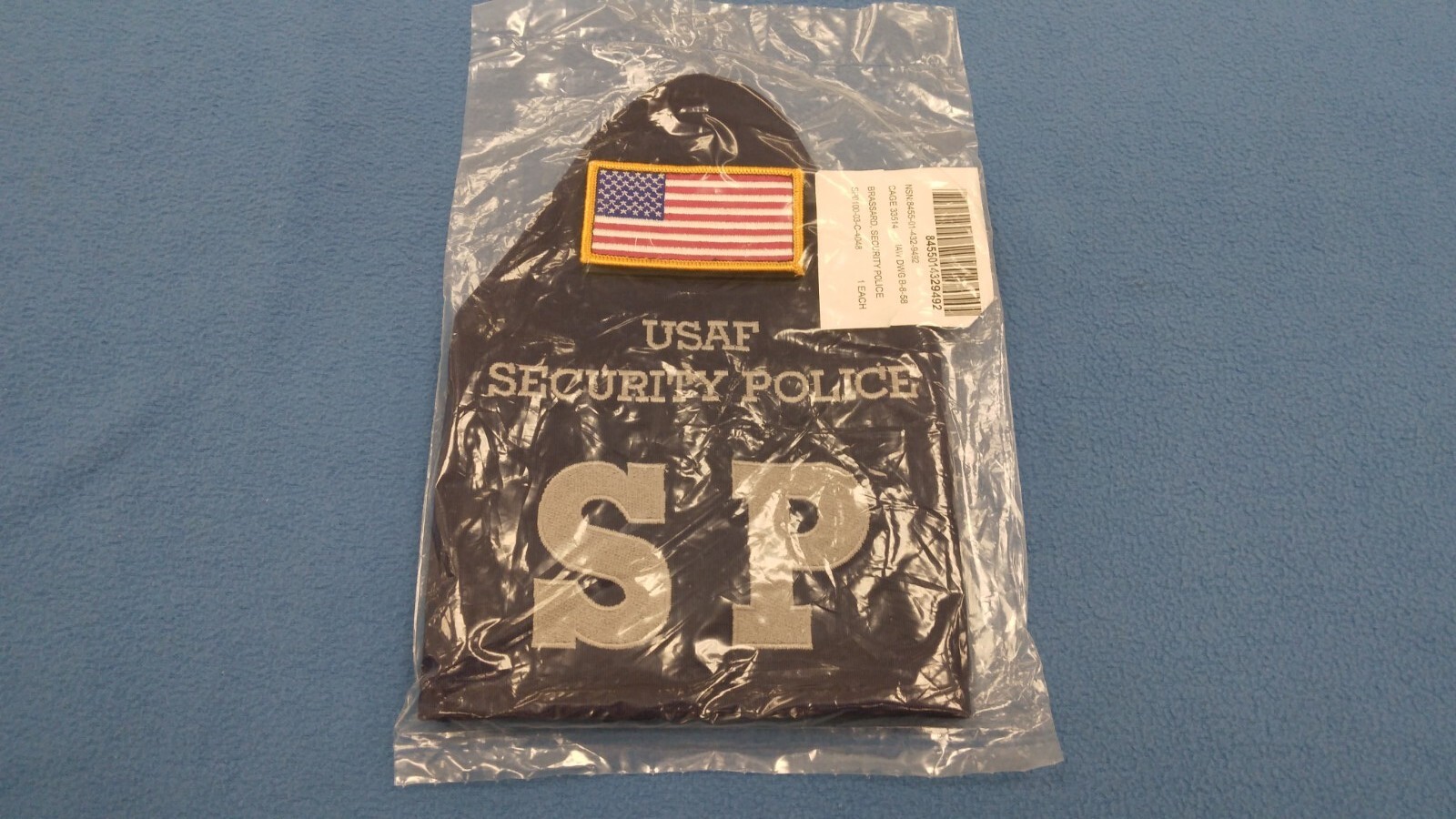 US USAF SECURITY POLICE " SP " ARMBAND - NEW SEALED
