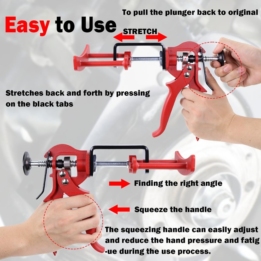 Red brake caliper & piston compressor tools, brake tools, pad spreader 25750
