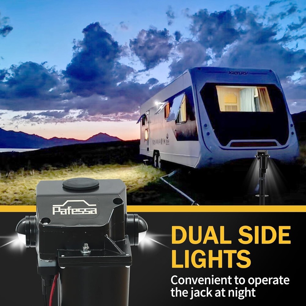 Pafessa USA 12V A-Frame Trailer Tongue Jack 3500lb Lift Cap 18" Travel w Cover