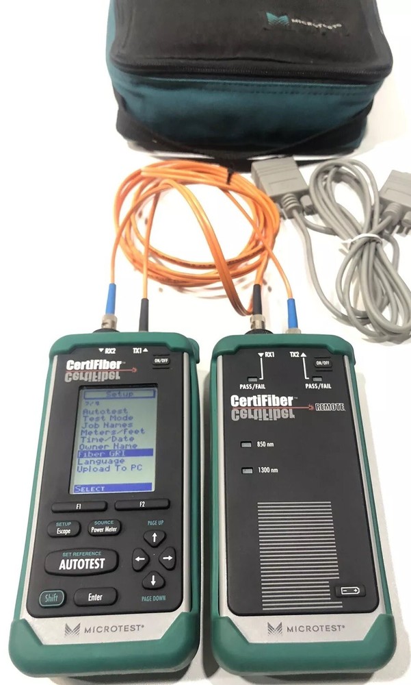 Microtest CertiFiber Optic Advanced certification for multimode Fiber Network