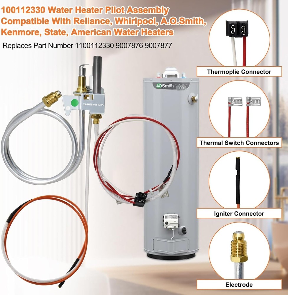 Water Heater Pilot For Whirlpool N30T61-303 N40T62-403 N40T61-353 50T6-40NG-400