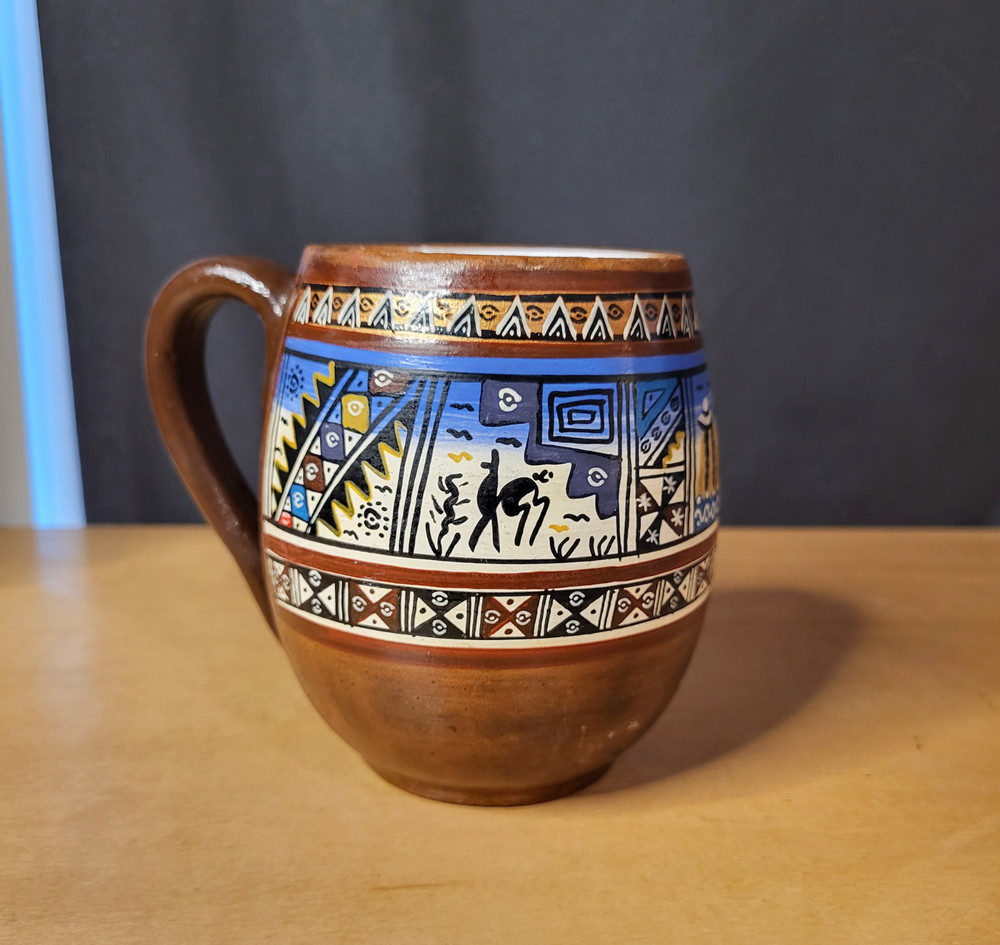 Handpainted peruvian souvenir ceramic mug