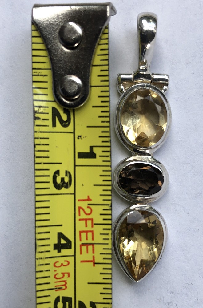 Handcrafted Mixed Gemstones Pendant 1.875”