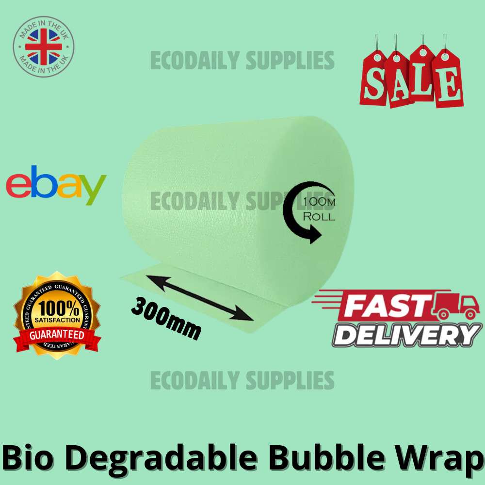 Bio Degradable Bubble Wrap Packaging Green Eco Friendly-UK made