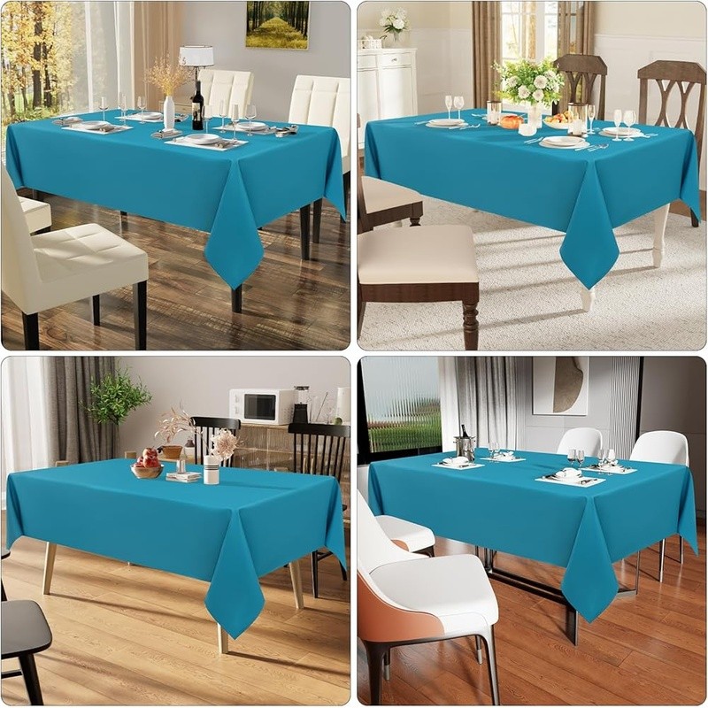 Waterproof Rectangular Tablecloth Reusable Anti-Scratch Polyester Dining Party