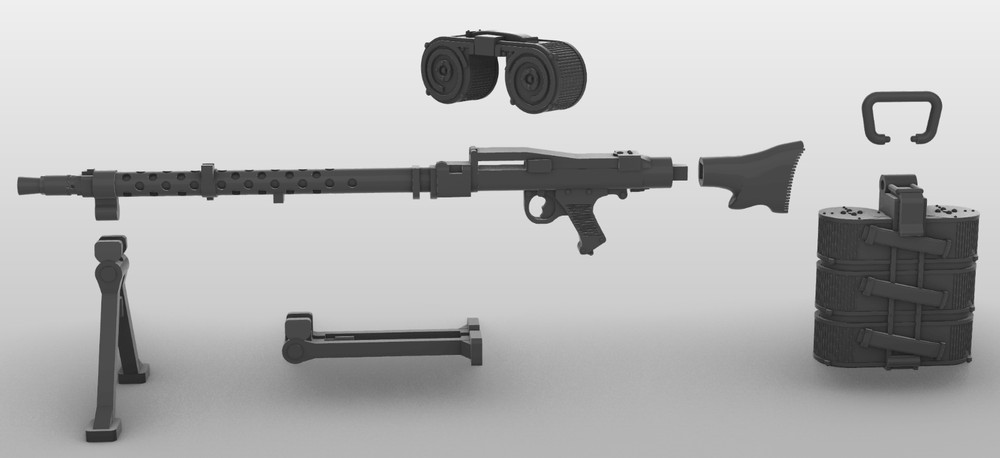 1/16 Scale Battleground MG-34 Machine Gun - Set