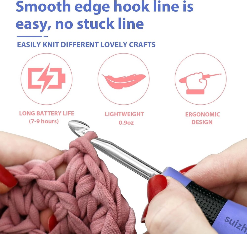 Lighted Crochet Hook Set: 22 Sizes & Stitch Counter for Creative Projects