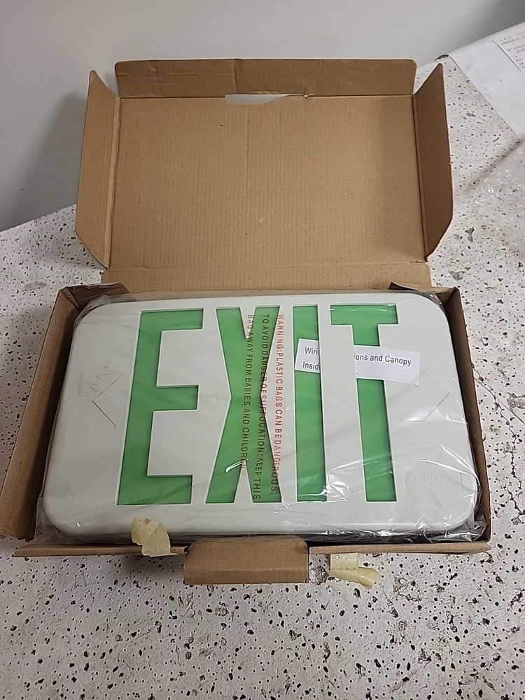 Lithonia Lighting LED Exit Sign EXG LED E64722-B Dual Voltage 120/277