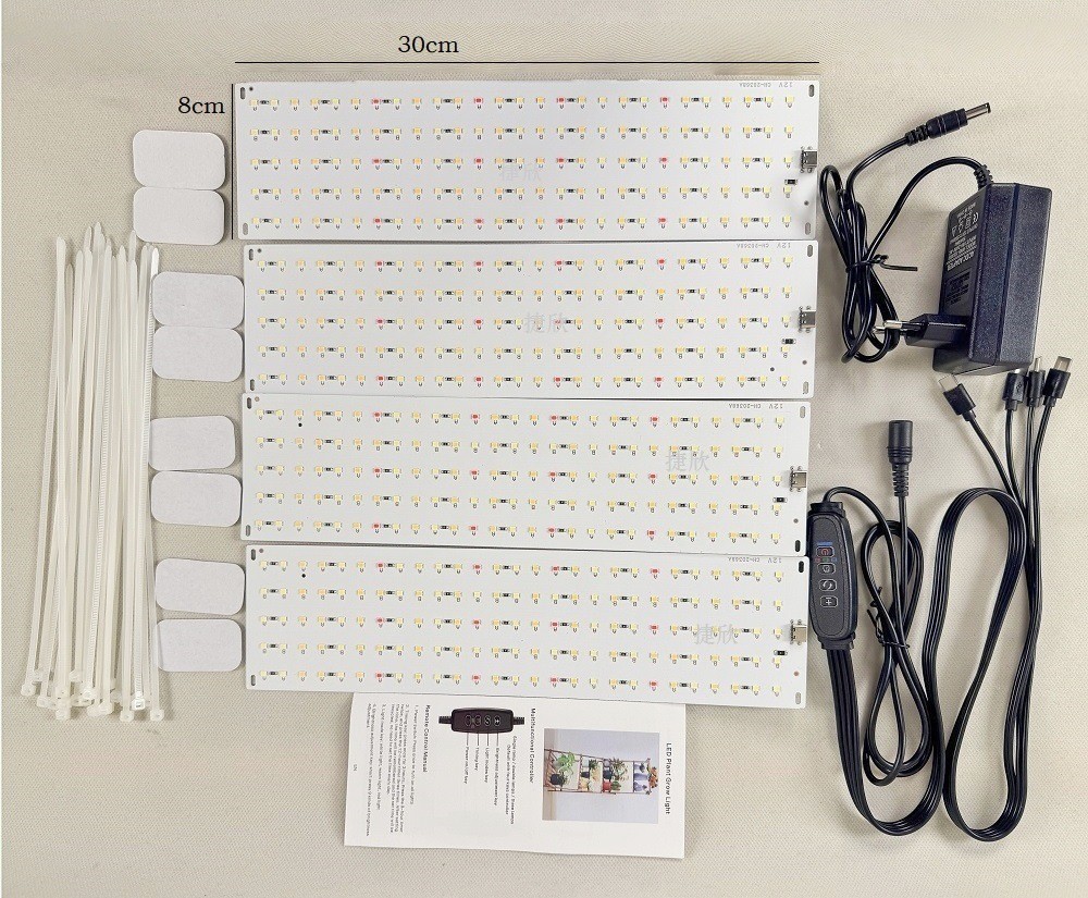 33W 4 PCS Ultra-Thin Panel Grow Lights for Indoor Plants w/ Timer & Dimmable