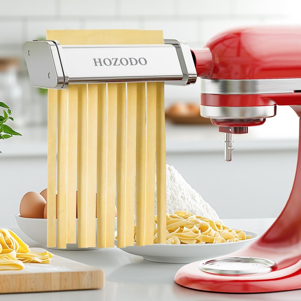 Pasta Attachment for KitchenAid Mixer, Includes Pasta Sheet Roller, Spaghetti...