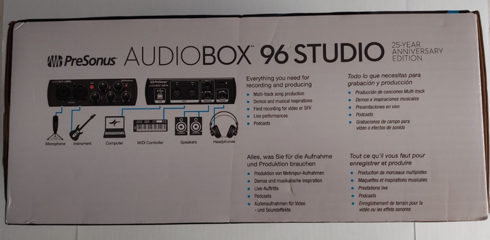 Presonus AudioBox 96 Studio Complete Hardware / Software Recording Kit - New