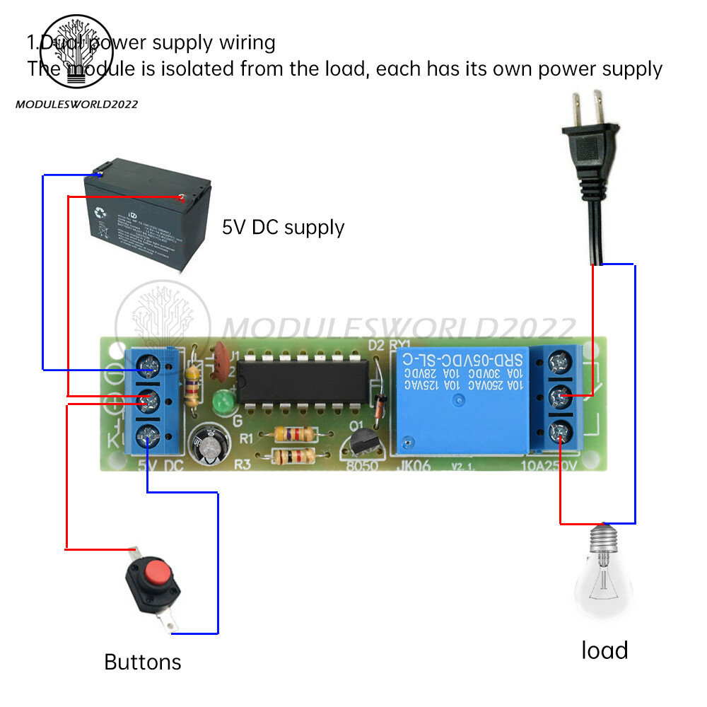DC5V Bistable Relay Module Single Button Relay Module Car Modification Switch