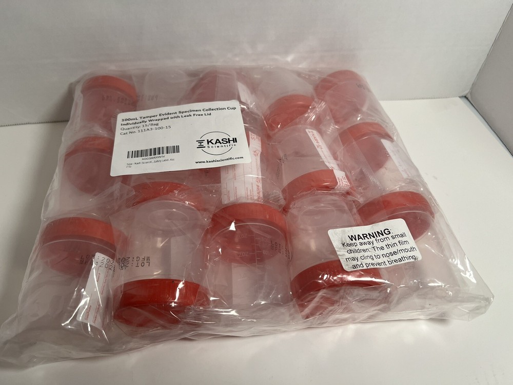 New-KASHI 100mL Tamper Evident Specimen Collection Cup.