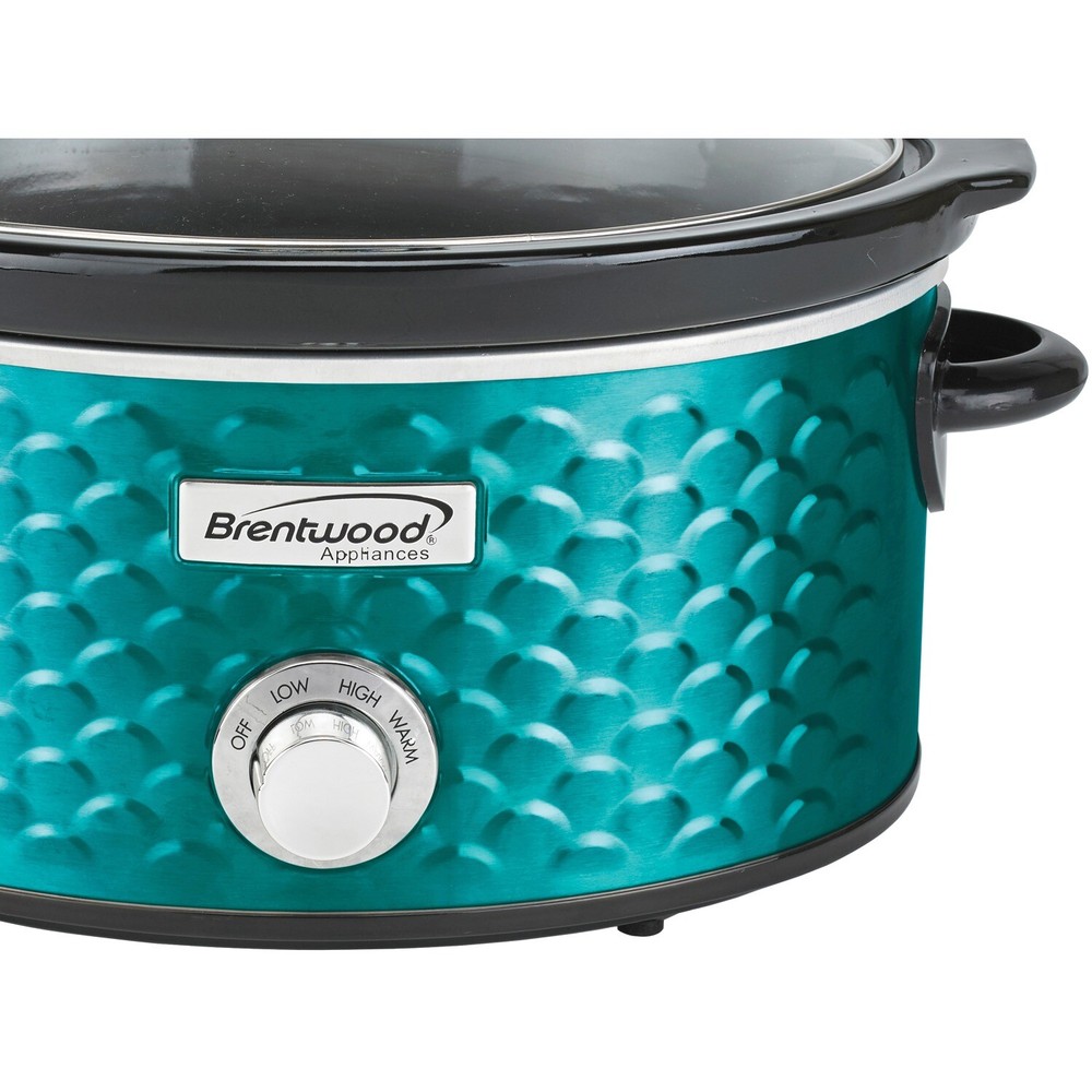 4.5-Quart Scallop Pattern Slow Cooker (Blue)