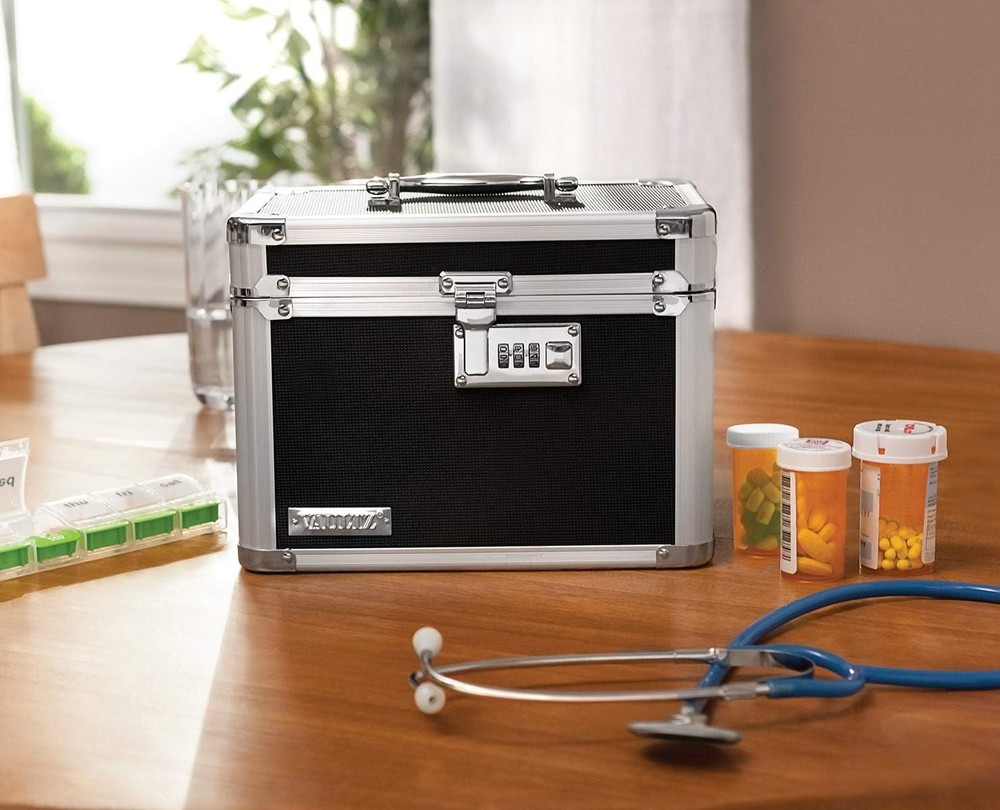 Compact 3-Digit Lock Box - Secure Chrome Steel Storage for Documents & Valuables