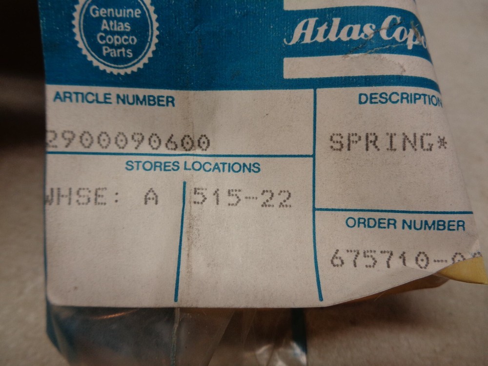 Atlas Copco Spring 2900-0906-00 2900090600