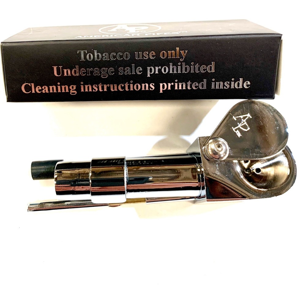 ORIGINAL AMERICAN PIPES™ TRAVELLER™ PIPE DELUXE CHROME PLATED SOLID BRASS