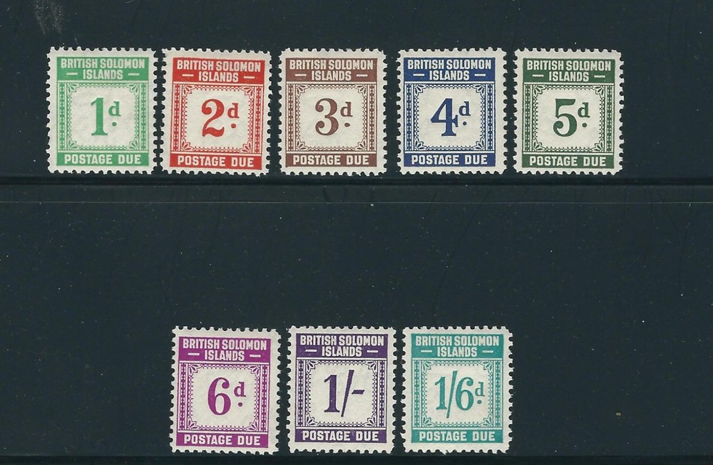 SOLOMON ISLANDS 1940 POSTAGE DUES complete (Scott J1-J8) VF MH