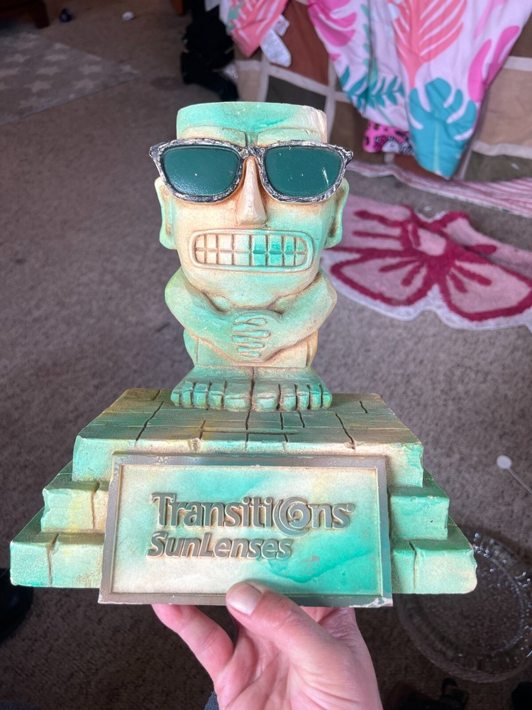 Rare Transitions Lenses Advertisement Tiki Tropical Theme Counter Display Piece