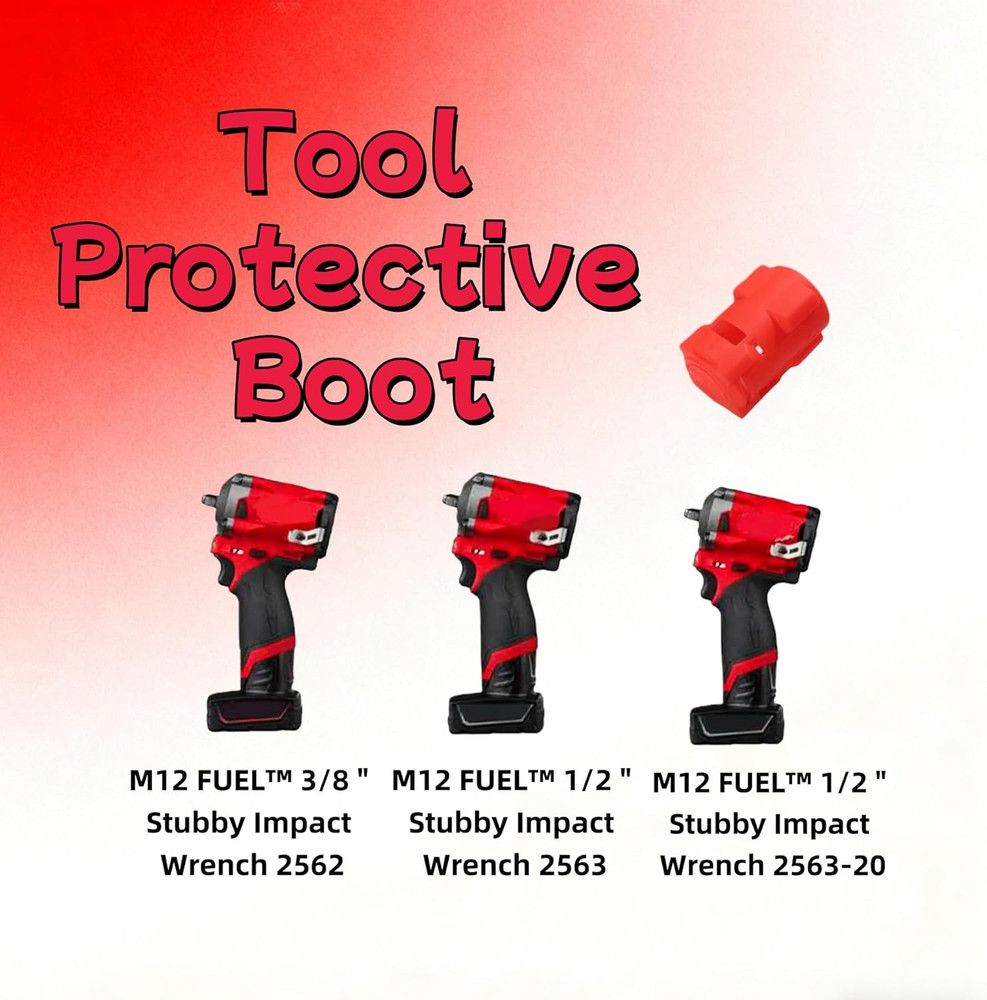 Protective Rubber Boot Cover for M12 Stubby Impact Wrench Tool