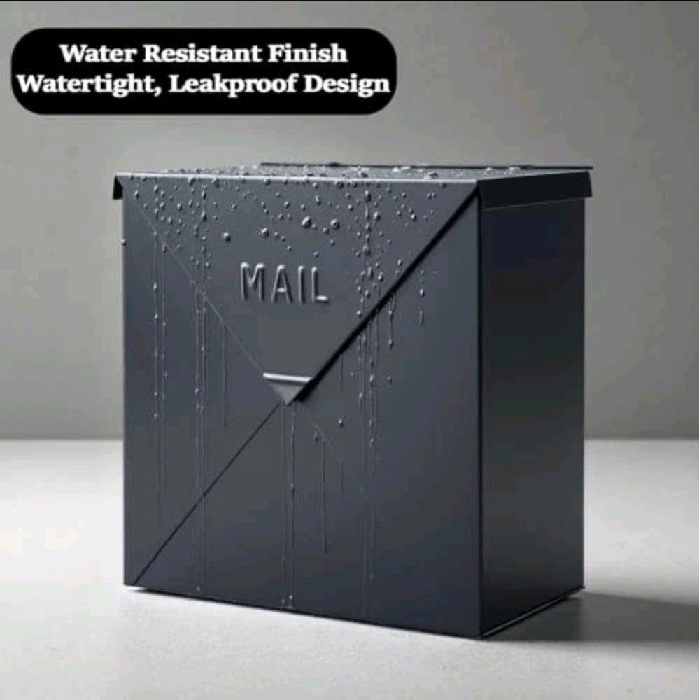 Chicago Extra Large Mailbox, Rust Resistant Large Mailboxes 12x12x4.8 in Black