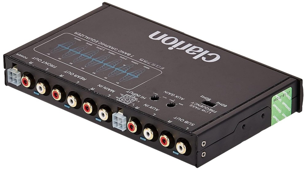 Clarion EQS755 7-Band Car Equalizer w/ Aux Input & High Level Inputs Black