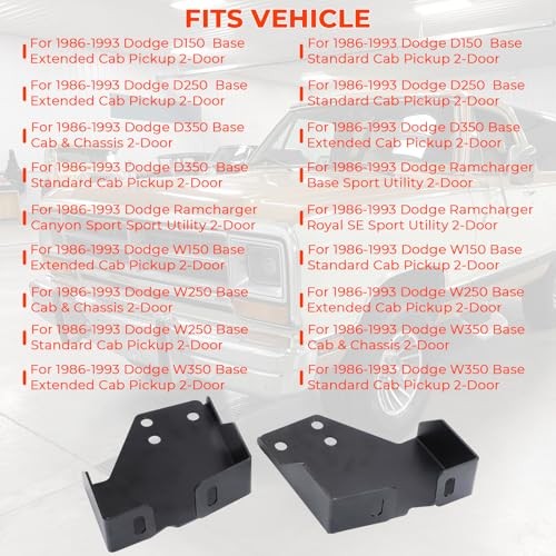 Front Bumper Support Brackets Driver & Passenger Side Pair for 1986-1993 Dodge