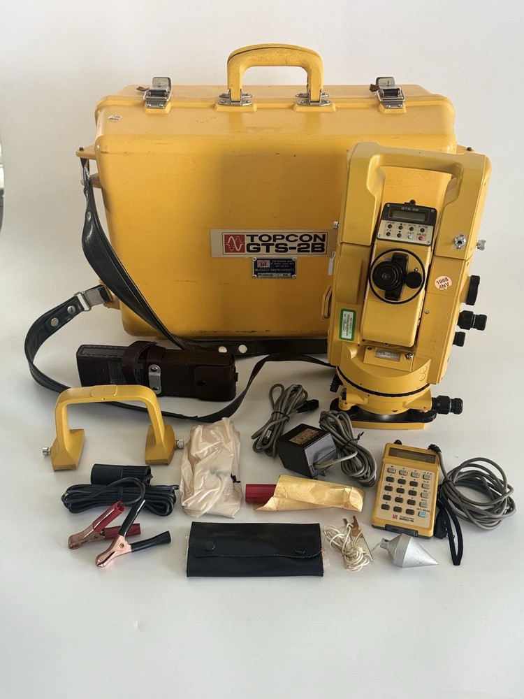 Topcon GTS-2B Total Station ~ Case, Controller, & Accessories - Untested, As-Is