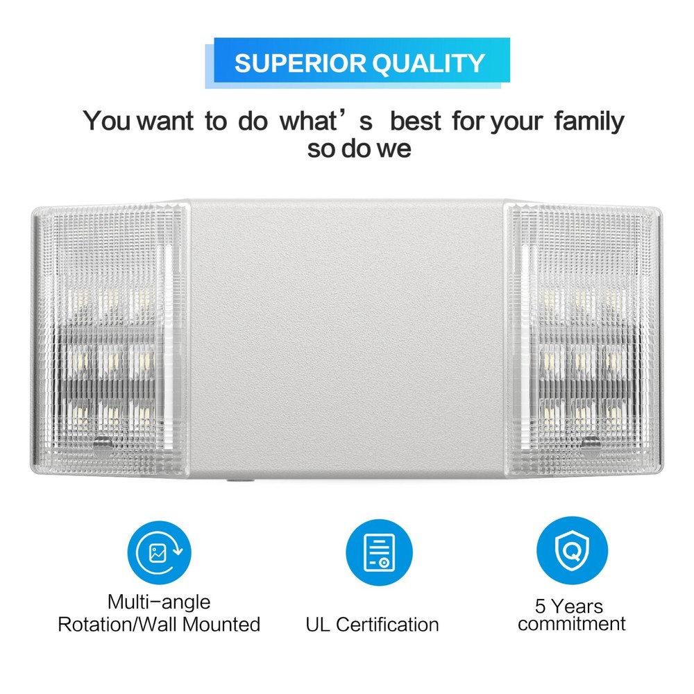 Spectsun Led 1 Pack UL Listed Emergency Light White Commercial Emergency Set.