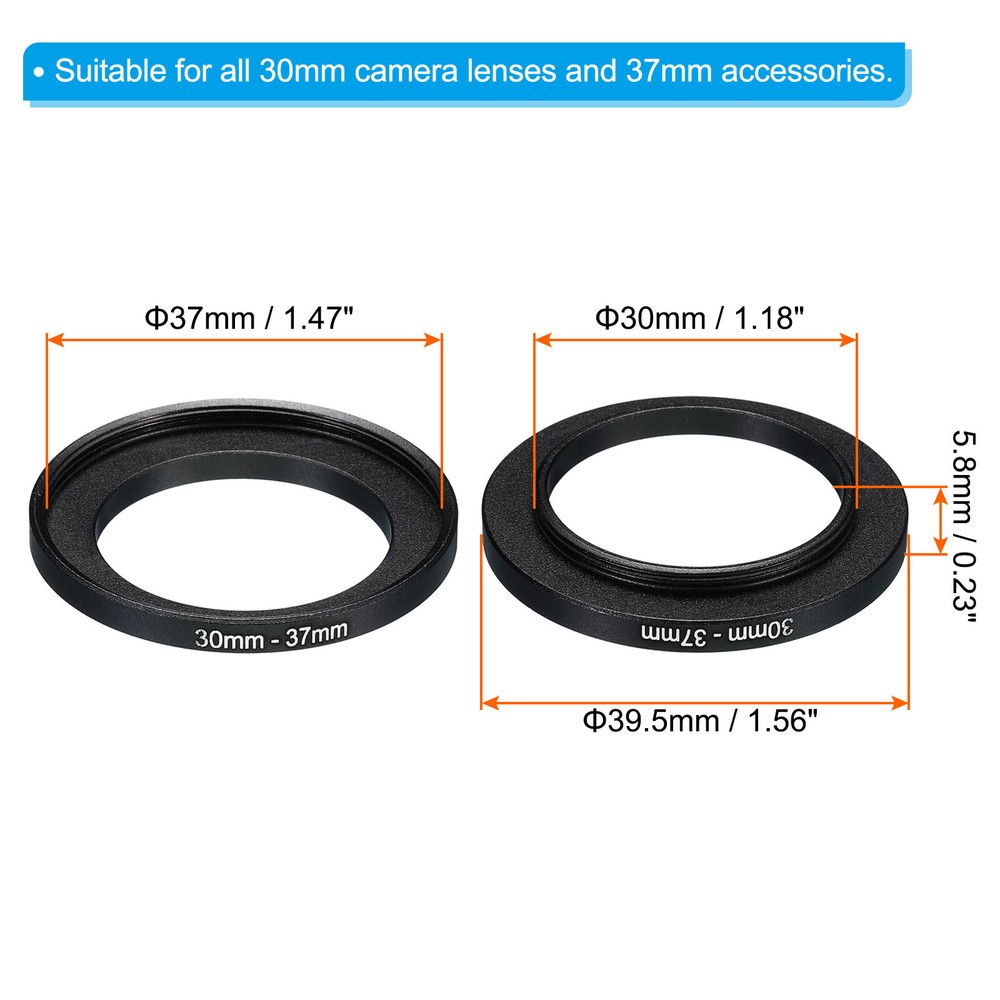 30mm-37mm Metal Step Up Ring Camera Lens Filter Adapter Ring Aluminum Filter