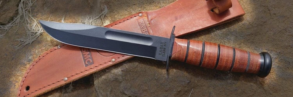 Marine Corps Straight Edge Knife, Leather Sheath