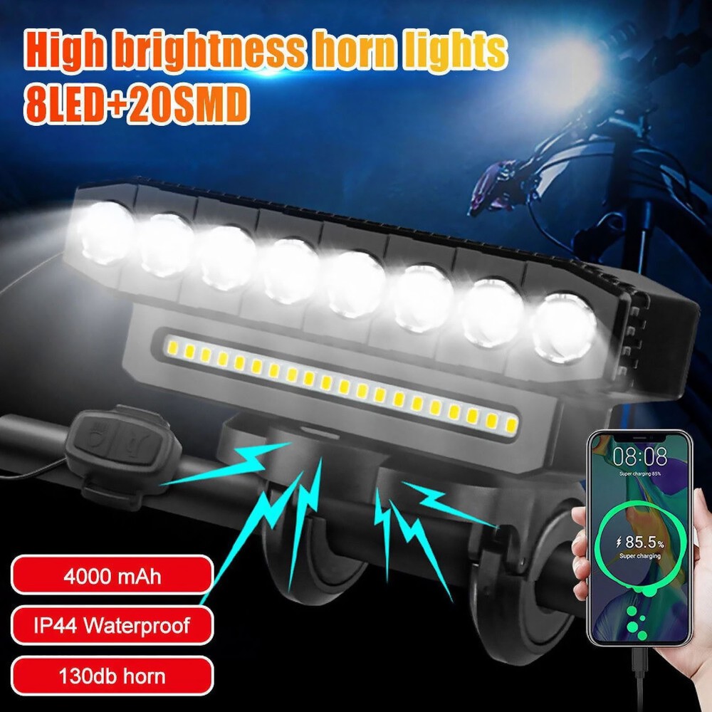 Bicycle Front Headlight Super Bright LED Bike Light Support 6 Lighting Mode