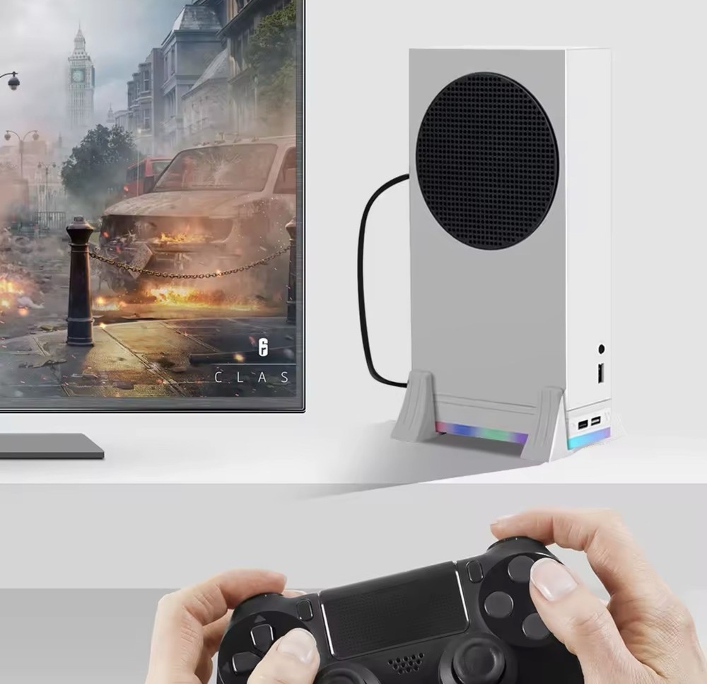 Vertical Stand with Cooling Fan for Xbox Series S Removable Cooler Accessory